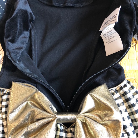 Holiday Christmas Black & Gold Girl Dress (Size 7) - Picture 7 of 8